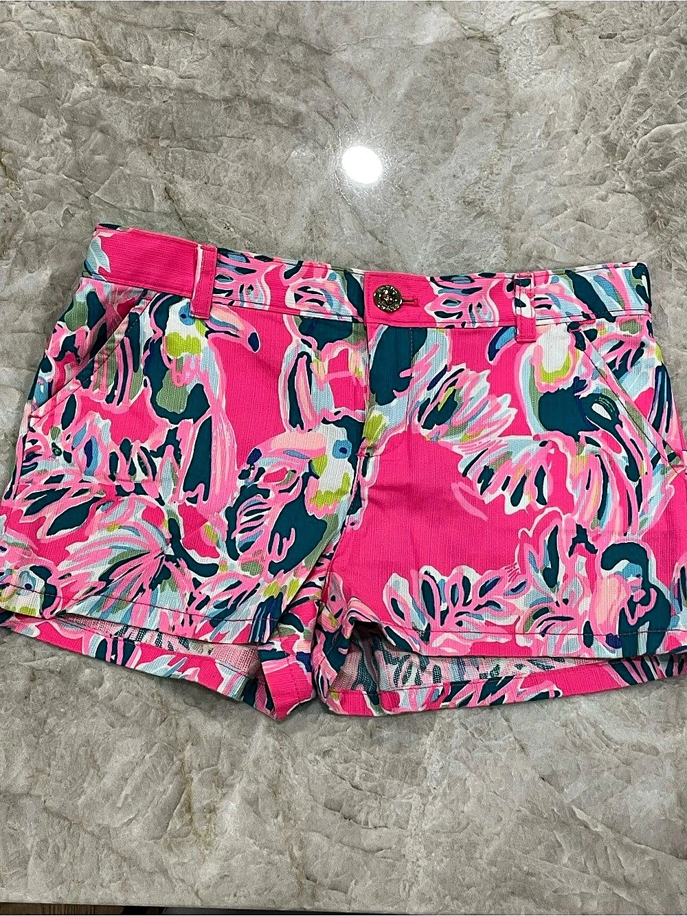Lilly Pulitzer Girls Floral High Waist Cotton Shorts